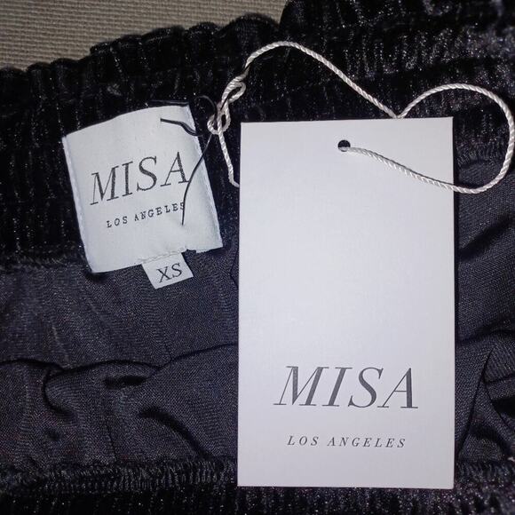 MISA Los Angeles Luiza Tiered Velvet Mini Skirt Jet Black Size XS NWT - Picture 12 of 15